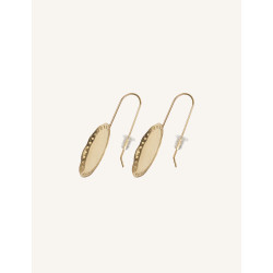 CUCOCUCA YXQ E278 Golden Stainless Steel Oval Dot Pattern Earrings