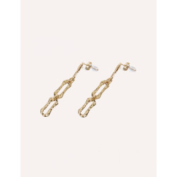 CUCO CUCA YXQ E114 Fine Dangle Golden Stainless Steel Earrings