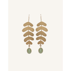 CUCOCUCA YXQ E235 Natural Green Agate Stainless Steel Stud Earrings