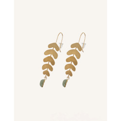 CUCOCUCA YXQ E235 Natural Green Agate Stainless Steel Stud Earrings