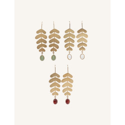 CUCOCUCA YXQ E235 Natural Green Agate Stainless Steel Stud Earrings