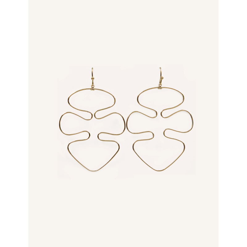 CUCOCUCA YXQ E201 Gold Stainless Steel Minimalist Drop Earrings