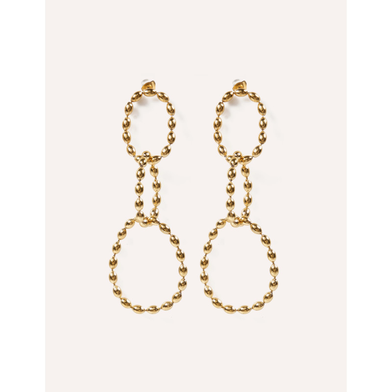 CUCOCUCA YXQ E129 Golden Stainless Steel Minimalist Earrings