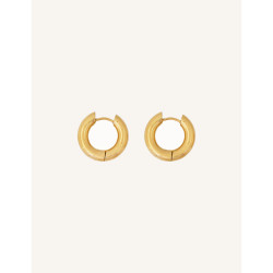 CUCOCUCA YXQ E401 Golden Stainless Steel Hoop Earrings