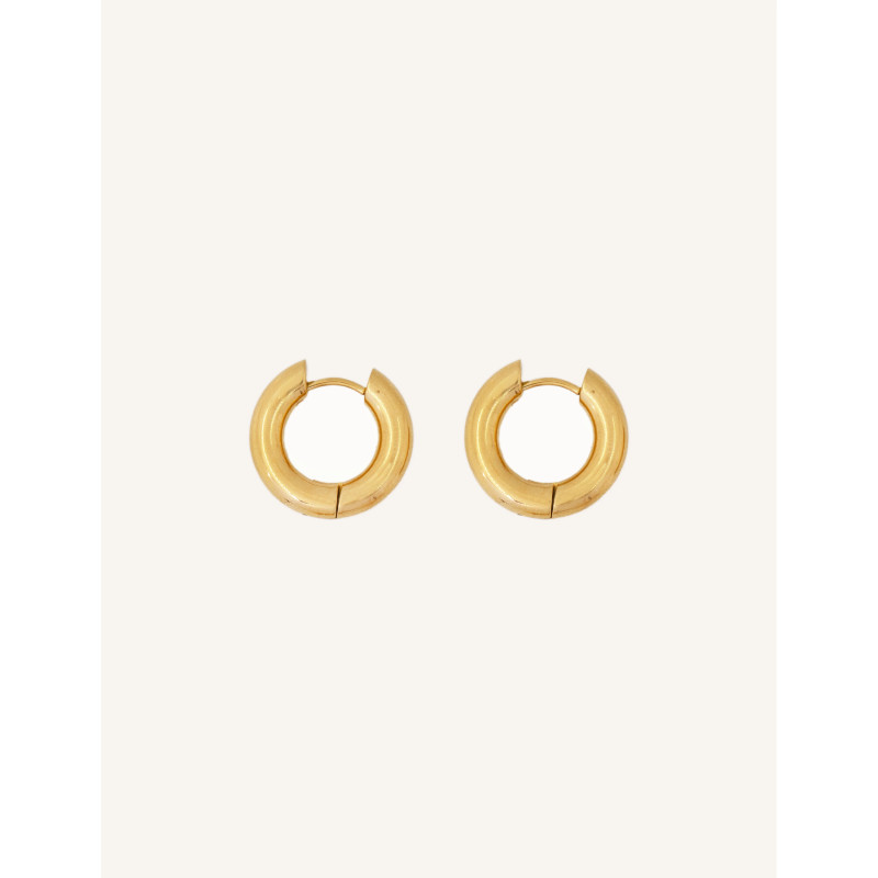 CUCOCUCA YXQ E401 Golden Stainless Steel Hoop Earrings