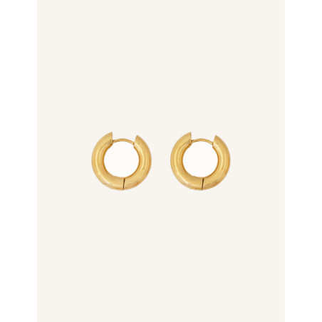 CUCOCUCA YXQ E401 Golden Stainless Steel Hoop Earrings