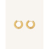 CUCOCUCA YXQ E401 Golden Stainless Steel Hoop Earrings