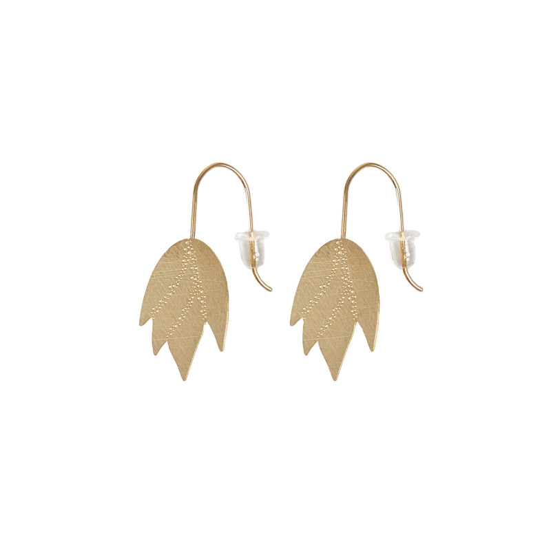 CUCOCUCA YXQ E247 Golden Stainless Steel Drop Earrings