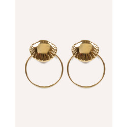 CUCOCUCA YXQ E57 Golden Stainless Steel Stud Earrings