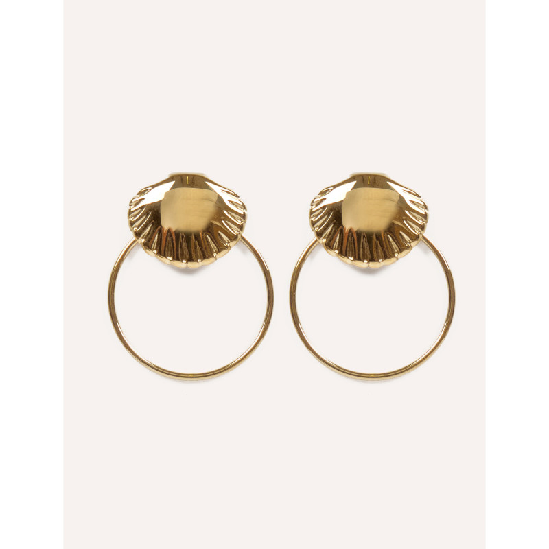 CUCOCUCA YXQ E57 Golden Stainless Steel Stud Earrings