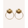 CUCOCUCA YXQ E57 Golden Stainless Steel Stud Earrings