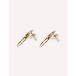 CUCOCUCA YXQ E57 Golden Stainless Steel Stud Earrings