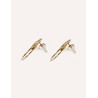 CUCOCUCA YXQ E57 Golden Stainless Steel Stud Earrings