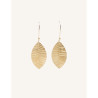 CUCOCUCA YXQ E160 Gold Plated Stainless Steel Leaf Drop Earrings