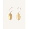 CUCOCUCA YXQ E160 Gold Plated Stainless Steel Leaf Drop Earrings