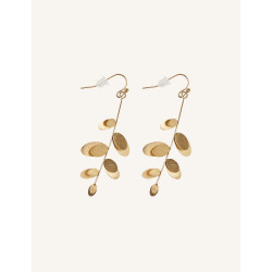 CUCOCUCA YXQ E348 Fine Stud Earrings with Golden Brushed Finish