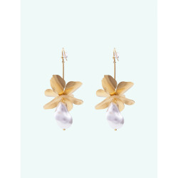 CUCOCUCA YXQ E441 Fine Stud Earrings with Floral Pearl Design