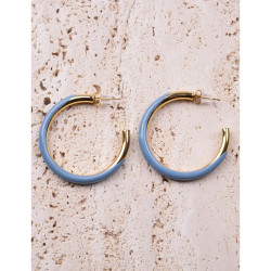 CUCOCUCA YXQ E430 Stainless Steel Enamel Hoop Earrings