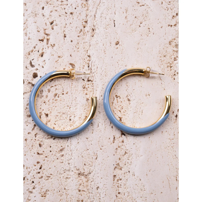 CUCOCUCA YXQ E430 Stainless Steel Enamel Hoop Earrings