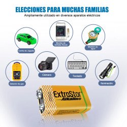 EXTRASTAR 9V Alkaline Batteries - 1500mAh Long-Lasting Power