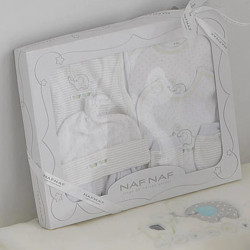 Naf-Naf Newborn Elephant 6-Piece Set - 100% Cotton Baby Gift