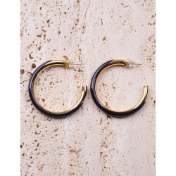 CUCOCUCA YXQ E430 Stainless Steel Enamel Hoop Earrings