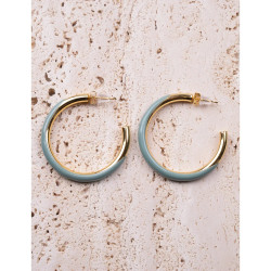 CUCOCUCA YXQ E430 Stainless Steel Enamel Hoop Earrings