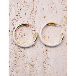 CUCOCUCA YXQ E430 Stainless Steel Enamel Hoop Earrings
