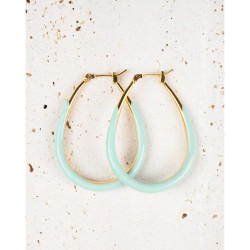 CUCO CUCA YXQ E01 Aquamarine Foam Stainless Steel Stud Earrings