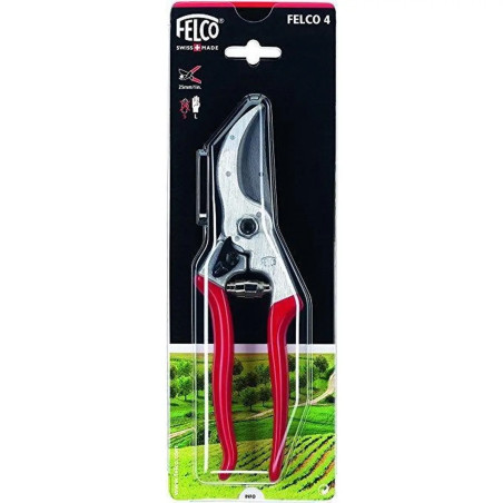 FELCO Model 4 Pruning Scissors: 4mm Blade, Red Handle