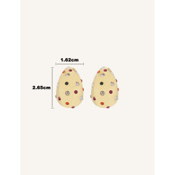 CUCOCUCA YOL E04 Gold Plated Stainless Steel Stud Earrings