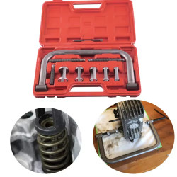 Set di Valvole Podofo 10 Pezzi in Acciaio con Compressore Molle e Custodia Rigida per Riparazione Auto e Moto