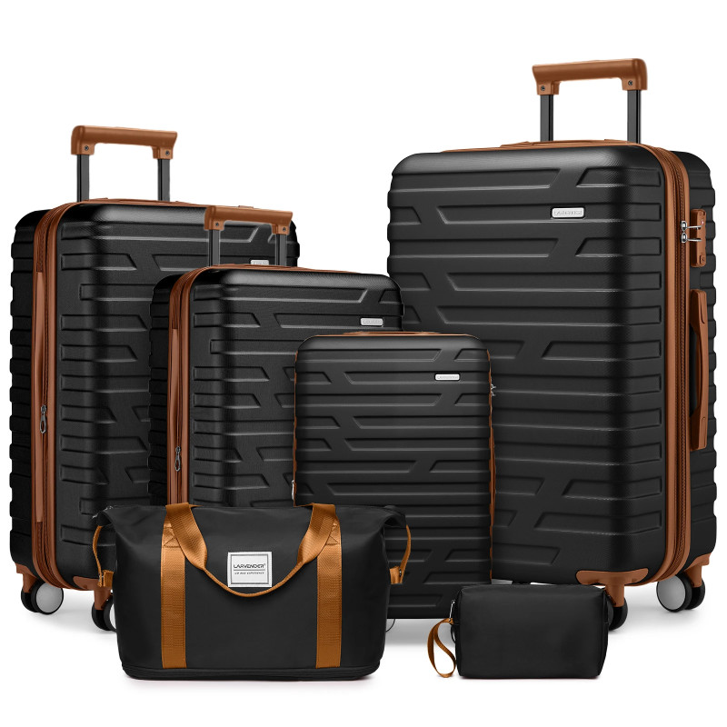 Elegante Set di Valigie 6 Pezzi in ABS con Serrature TSA