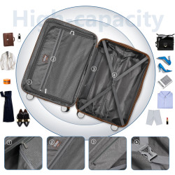 Elegante Set di Valigie 6 Pezzi in ABS con Serrature TSA