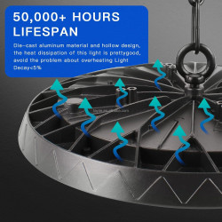 Lampada LED UFO High Bay 100W 200W 300W, Disponibile in UE, 220V, Impermeabile, per Officine, Stadi, Supermercati, Magazzini, Ga