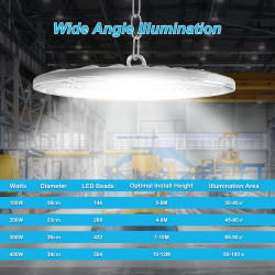 Faretto LED Industriale High Bay UFO Magazzino con Stock EU 100W 200W 300W 400W per Stadio Officina Commerciale Supermercato