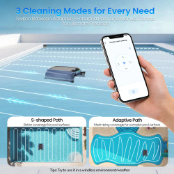 AIRROBO QT200 Skimmer Automatico Senza Fili di Alta Qualità e Robot per Pulizia Piscina con App Intelligente e Filtro Ecologico 