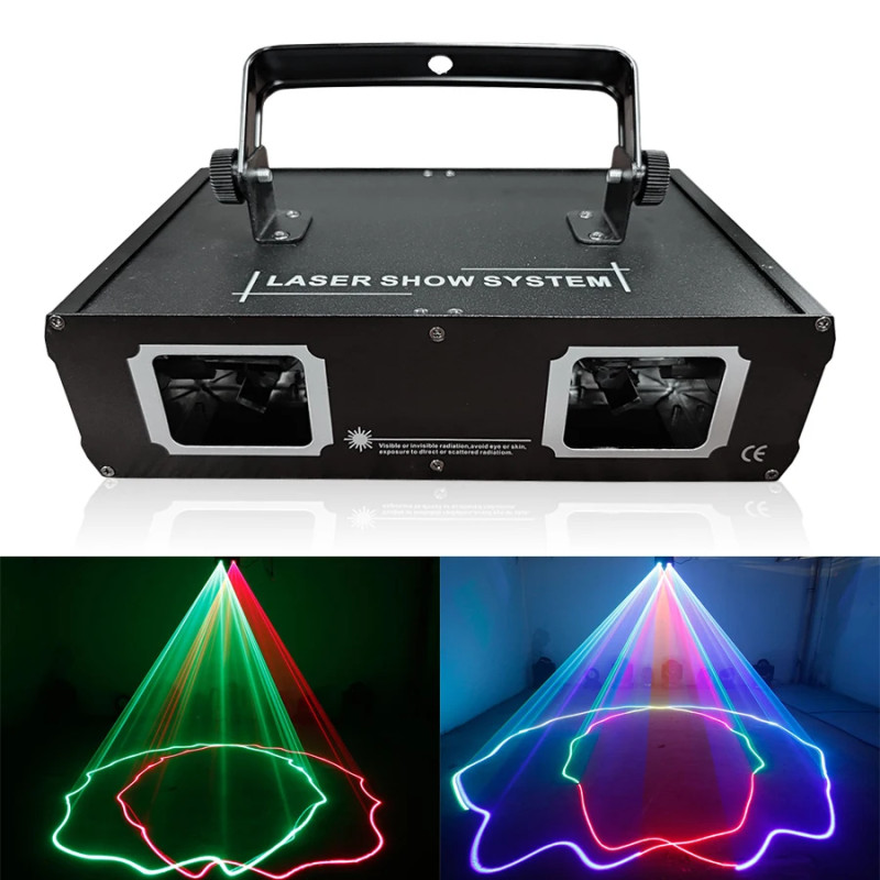 Luci per Feste DJ RGB, Proiettore Laser a Colori Completi, Attivazione Sonora e Controllo DMX, Luci da Discoteca per DJ