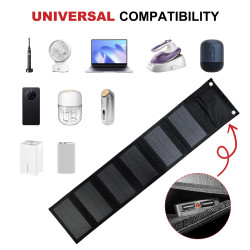 Pannelli Solari SMARAAD 60W con Caricatore USB, Pieghevoli e Portatili, Mini Pannello Solare a Sei Sezioni per Uso Esterno