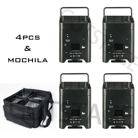 4PCS Telecomando wireless 6*18W RGBWA+UV con batteria ricaricabile, luce LED Par, controllo DMX512, illuminazione professionale 