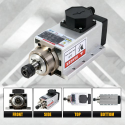 Mandrino Raffreddato ad Aria 2.2kW ER20 220V 24000RPM Flangiato Quadrato per Fresatura CNC del Legno