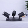 Faretti da Binario a 3 o 4 Luci, Illuminazione Direzionale da Soffitto in Metallo Nero Opaco, Montaggio a Filo GU10