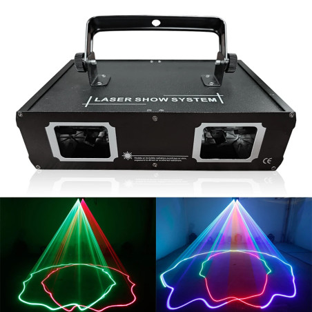 Luci per Feste DJ RGB, Proiettore Laser a Colori Completi, Attivazione Sonora e Controllo DMX