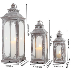 Set di 3 Lanterne Vintage CretPath 10/14/19,5''H