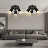 Faretti da Binario a 3 o 4 Luci, Illuminazione Direzionale da Soffitto in Metallo Nero Opaco, Montaggio a Filo GU10