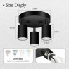 Faretti da Binario a 3 o 4 Luci, Illuminazione Direzionale da Soffitto in Metallo Nero Opaco, Montaggio a Filo GU10