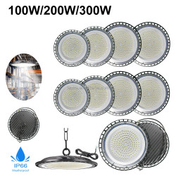 Lampada UFO High Bay 100W 200W 300W 100-277V per Industria, Commercio, Officine, Fabbriche, Magazzini, Centri Commerciali