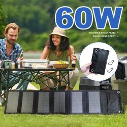 Pannelli Solari SMARAAD 60W con Caricatore USB, Pieghevoli e Portatili