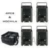 Set di 4 Luci Par LED 6x18W 6 in 1 RGBAW+UV con Telecomando Wireless, Batteria Portatile per Discoteca, KTV, Bar, Illuminazione 