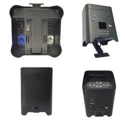Set di 4 Luci Par LED 6x18W 6 in 1 RGBAW+UV con Telecomando Wireless, Batteria Portatile per Discoteca, KTV, Bar, Illuminazione 